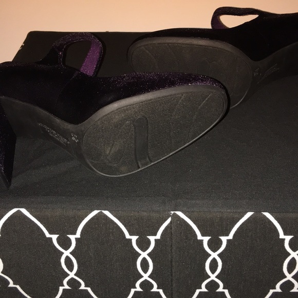 Purple Velvet “Marley” Block Heels. - Picture 4 of 5